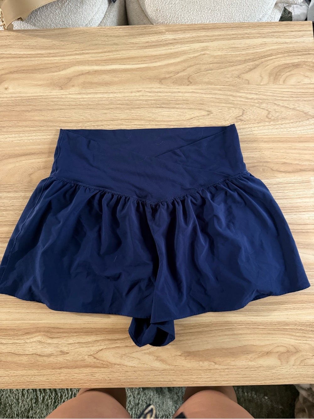 aerie Navy Athletic crossover shorts